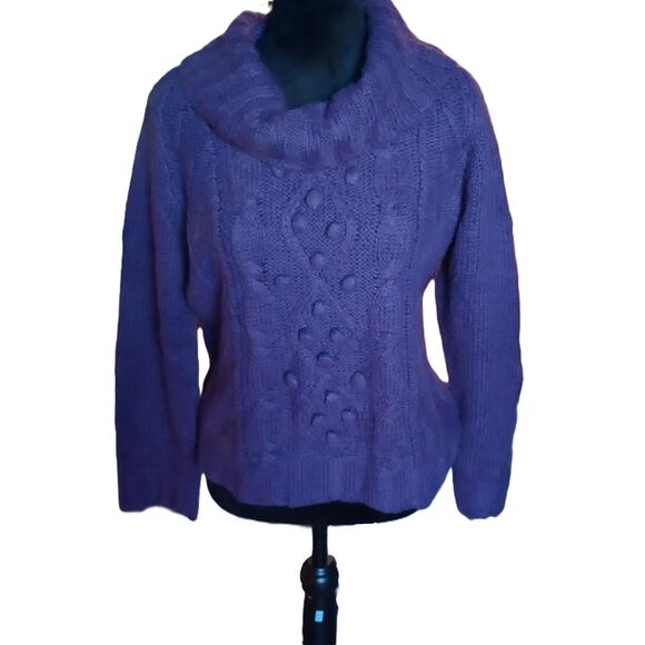 St. John's Bay Women's Size Large Wool/Mohair Blend Purple Sweater - Picture 1 of 8